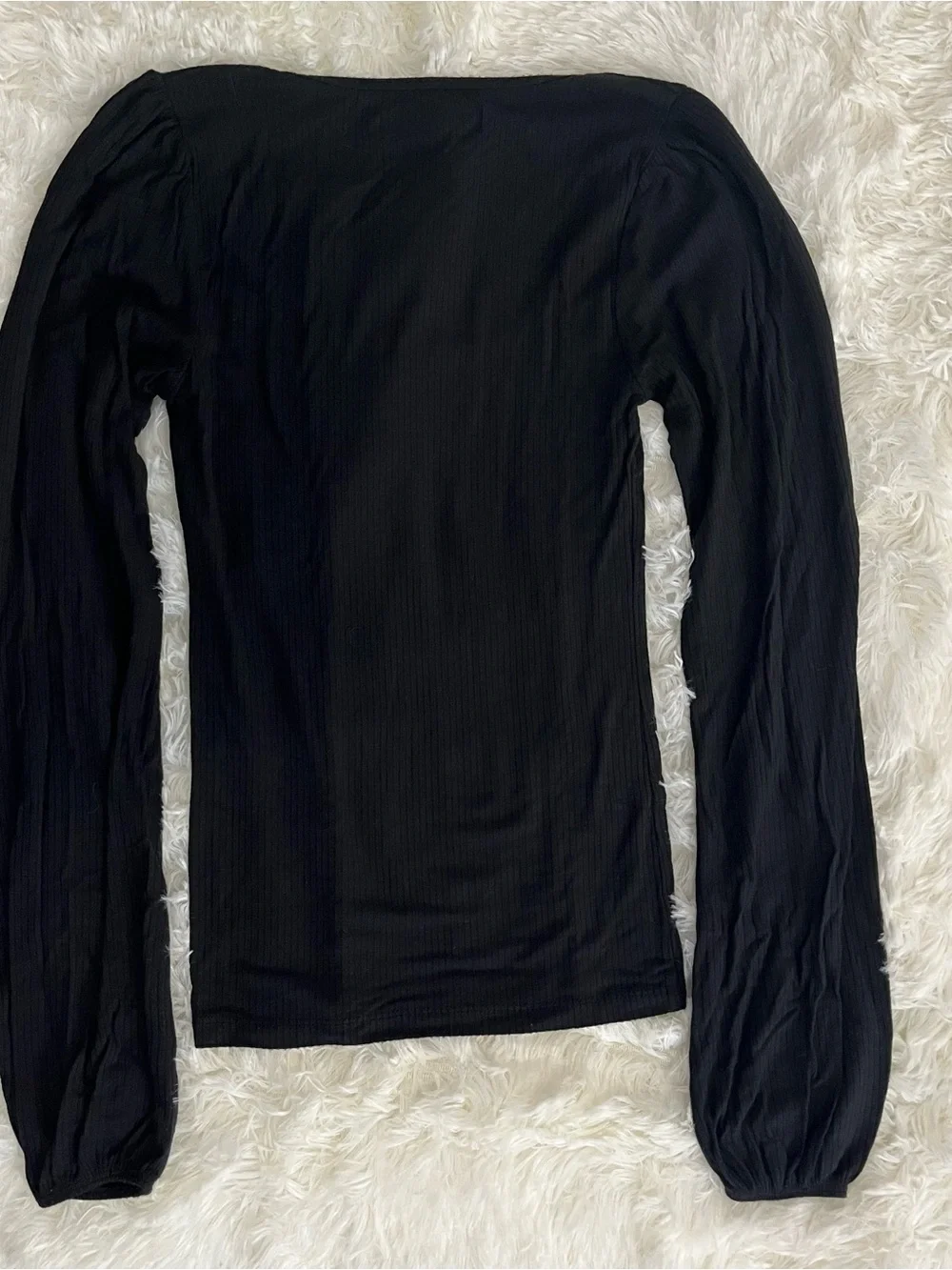 Abercrombie and Fitch Ribbed Puff Long Sleeve Top